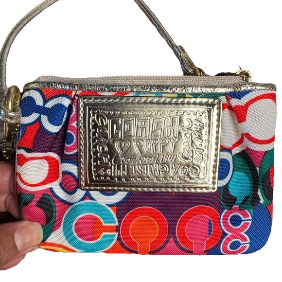 NEW COACH Womens Poppy Multi Color Removable Strap Signature C Metallic Leather - Picture 9 of 9
